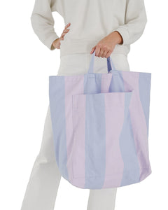 Giant Pocket Tote - Pale Orchid Stripe