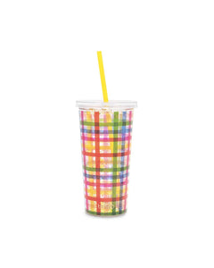 Deluxe Sip Sip Tumbler With Straw - Block Party