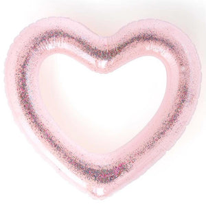 Beach Please! Jumbo Heart Innertube - Glitterbomb Pink