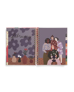 Large 17-Month Academic Planner - Super Bloom - Pink